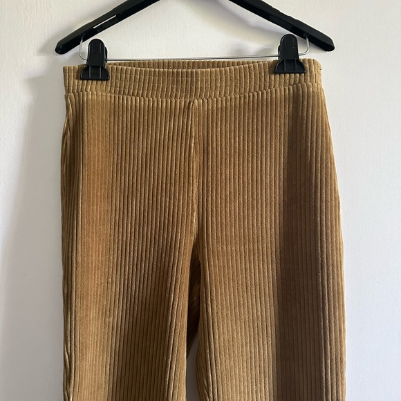 Aerie Tan Ribbed Velour Flare Corduroy Pants size Medium EUC - Picture 4 of 7